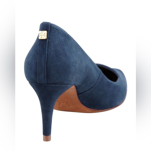 Tory Burch Ivy Low-Heel Suede Pump Navy - Picture 3 of 16